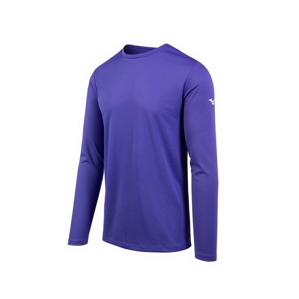 Mens Mizuno Long Sleeve T-Shirts Purple Philippines (MRSHTL827)